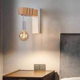 Black And Wood Wall Sconce | Lumilya