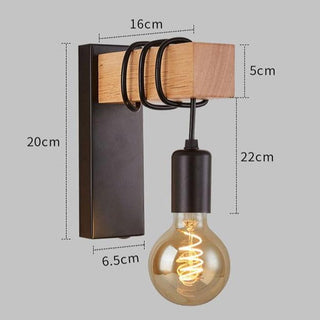 Black And Wood Wall Sconce | Lumilya