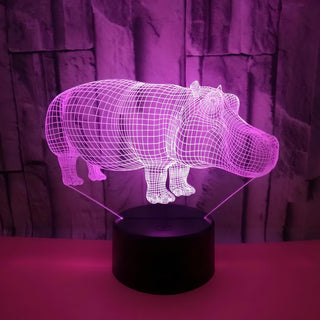 Hologram Hippopotamus Night Light | Children Night Lights