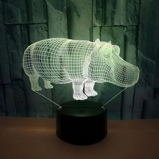 Hologram Hippopotamus Night Light | Children Night Lights