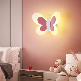 applique murale papillon rose