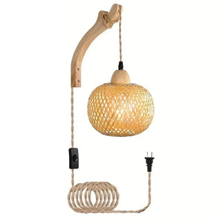 Rattan Plug In Wall Sconce | EPSILON