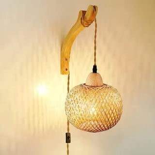 Rattan Plug In Wall Sconce | EPSILON